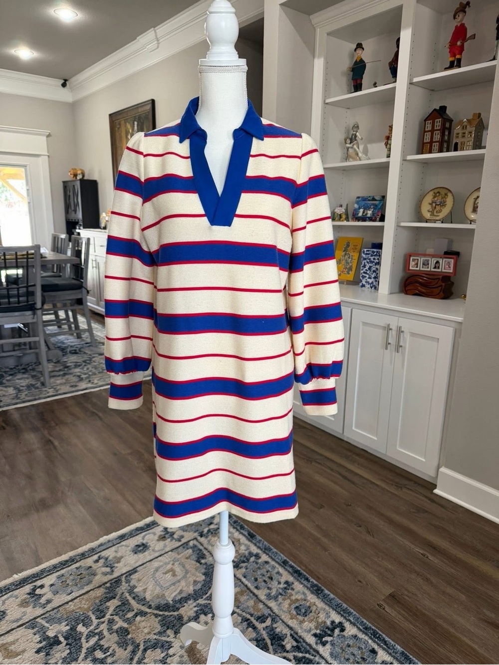 Tuckernuck Blue, Red & White Striped Polo Shift Dress